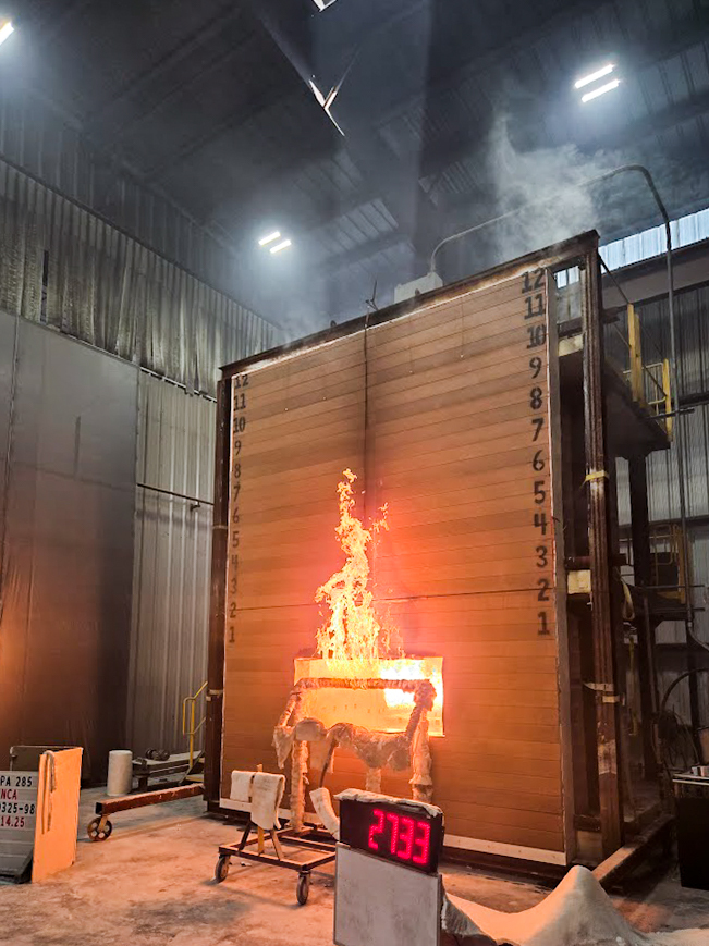 30-minute burn period to successfully complete NFA 285-25 fire testing protocol.