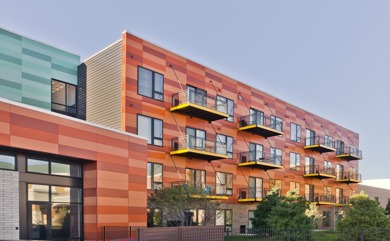 Colorful Multifamily Building with Nichiha panels