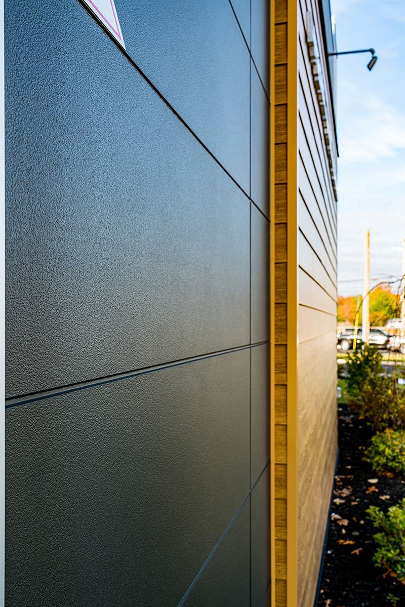 Close up view of TuffBlock Steel to show texture of panel