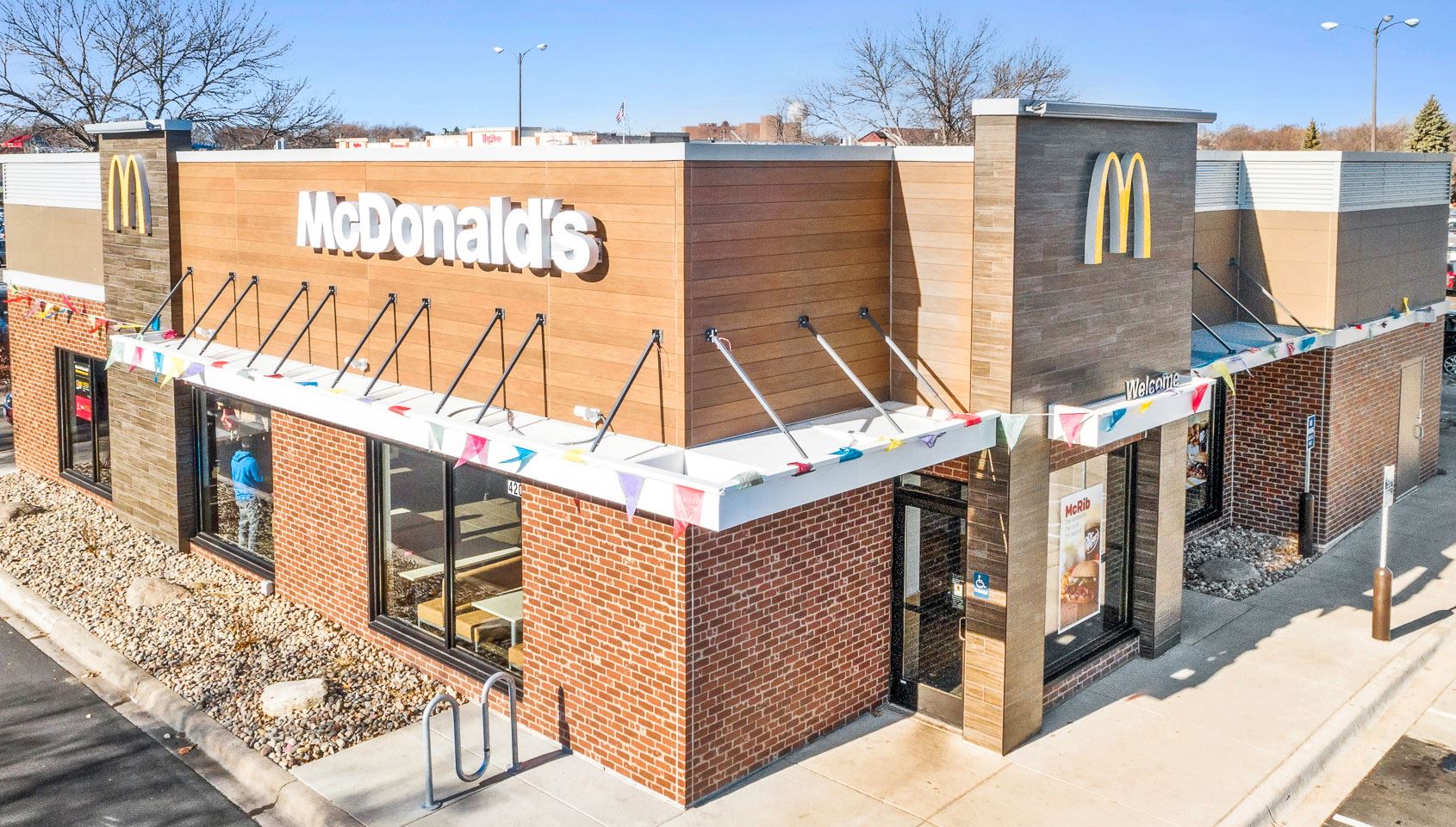 McDonald's exterior with multiple Nichiha architectural wall panels